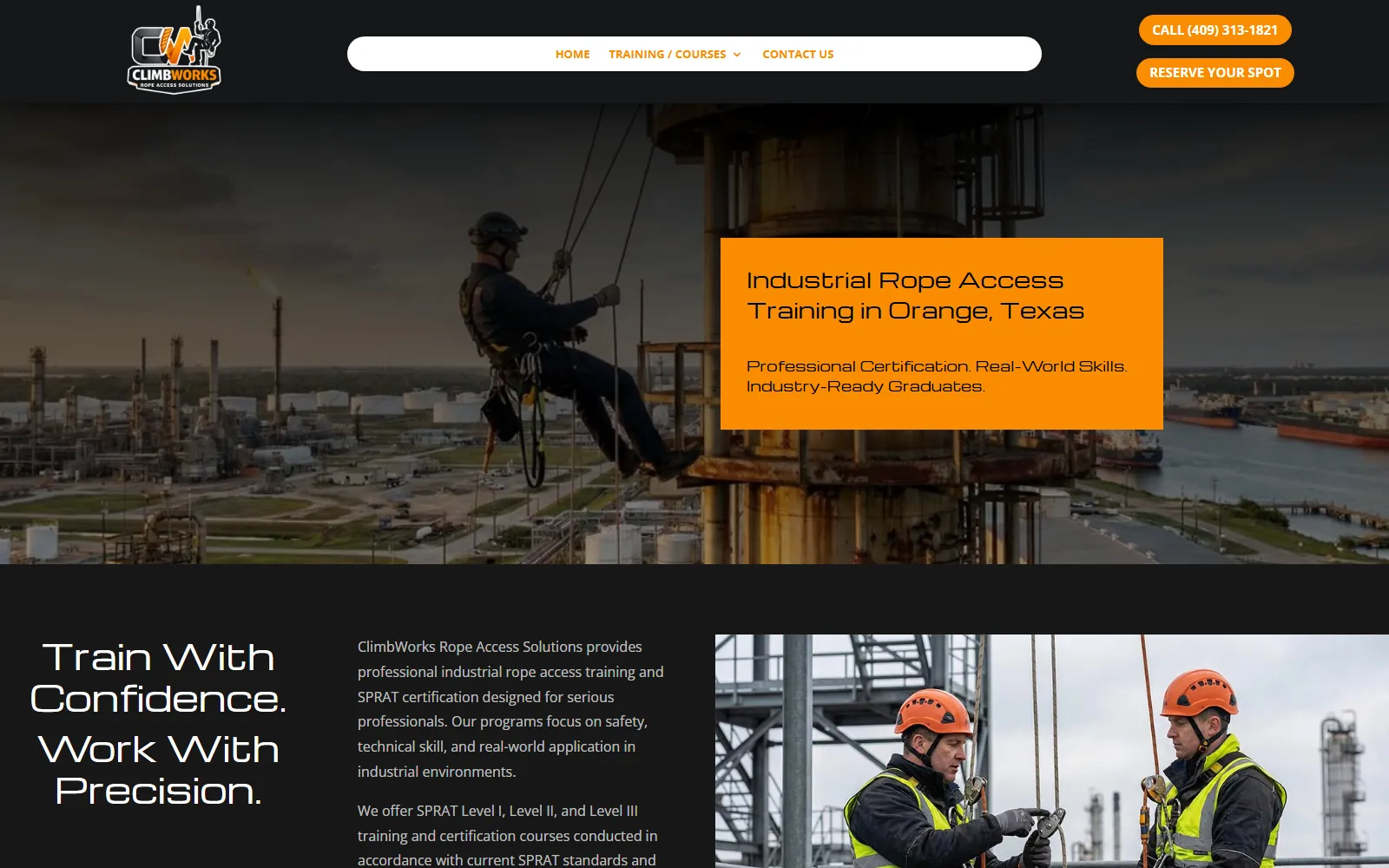 ClimbWorks Rope Access Solutions website project preview