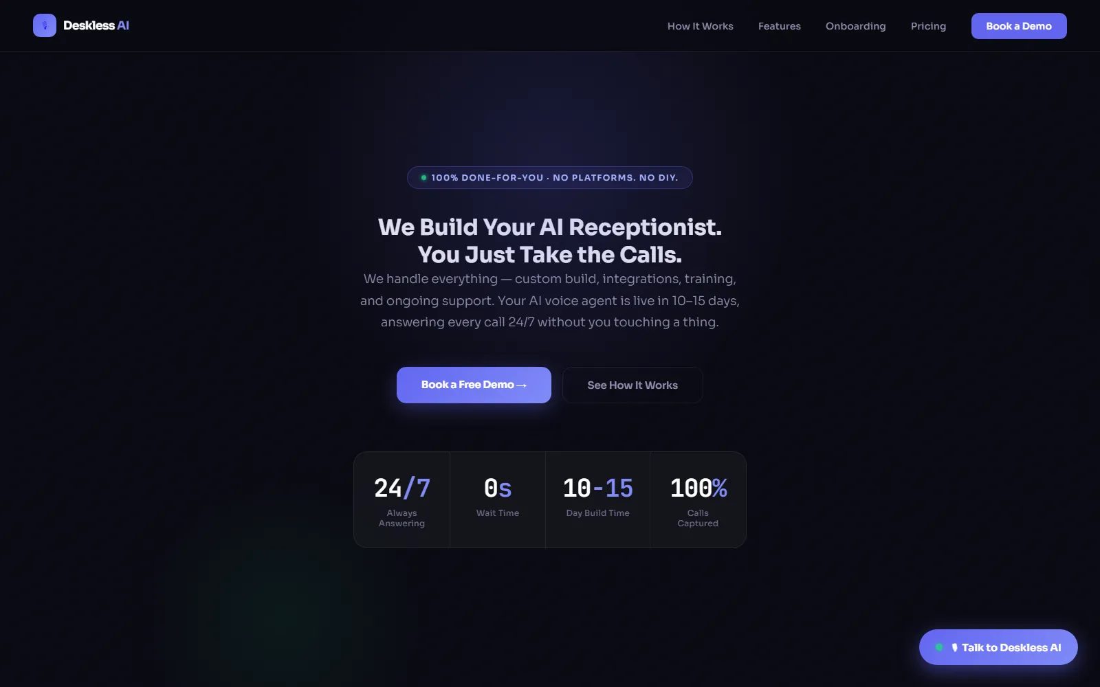 Deskless AI website project preview