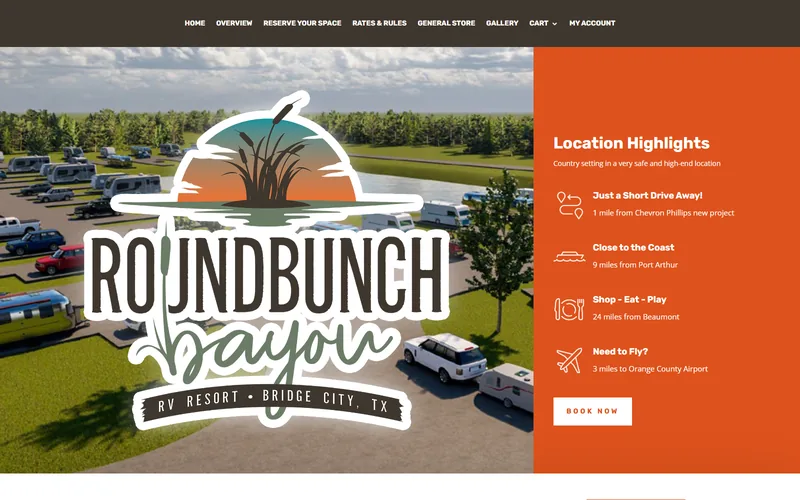 Roundbunch Bayou RV Resort website project